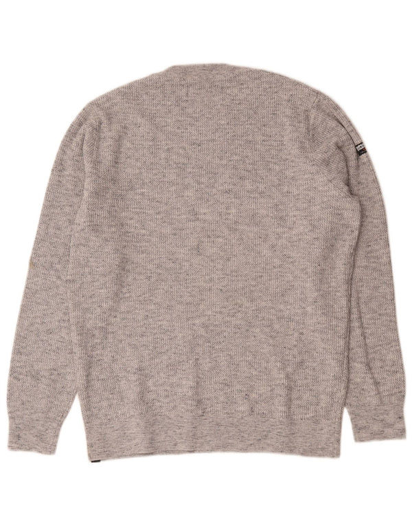Superdry Mens Crew Neck Jumper Sweater XL Grey Flecked Cotton