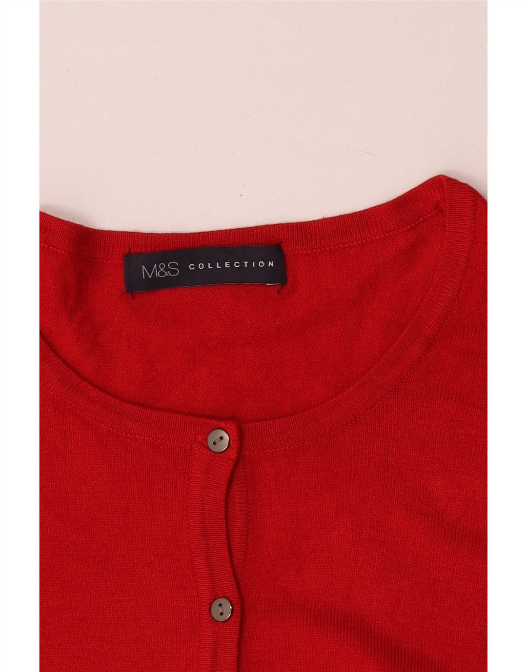 Marks & Spencer Womens Cardigan Sweater UK 14 Medium Red