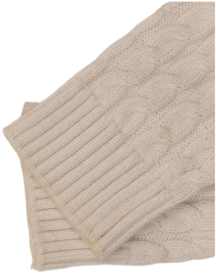 Kappa Womens V-Neck Jumper Sweater UK 10 Small White Cotton