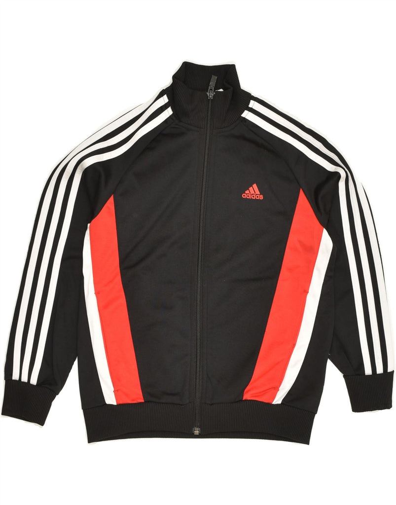 ADIDAS Boys Tracksuit Top Jacket 9-10 Years Black Colourblock Polyester | Vintage Adidas | Thrift | Second-Hand Adidas | Used Clothing | Messina Hembry 