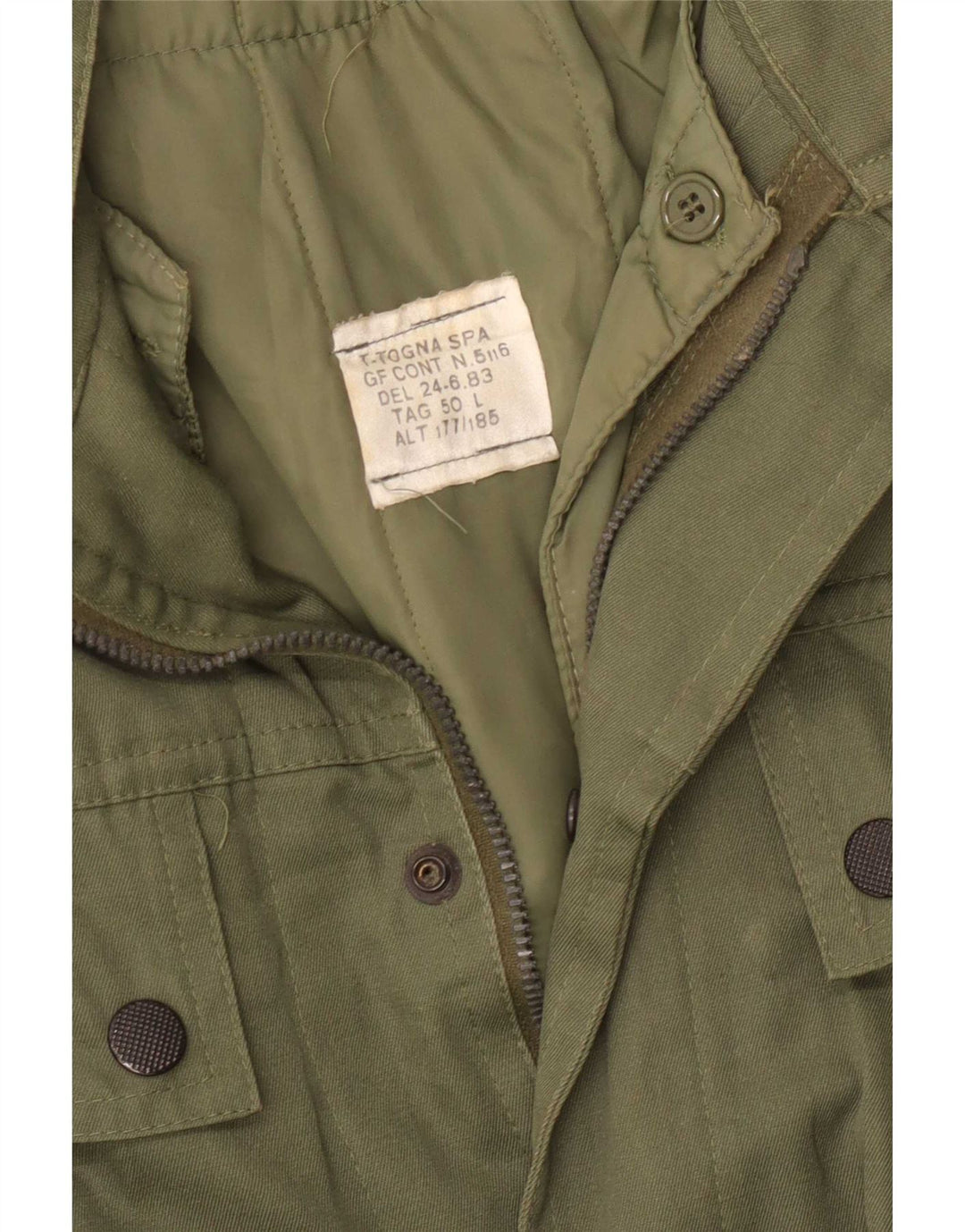 Vintage Mens Parka Jacket IT 50 Large Khaki