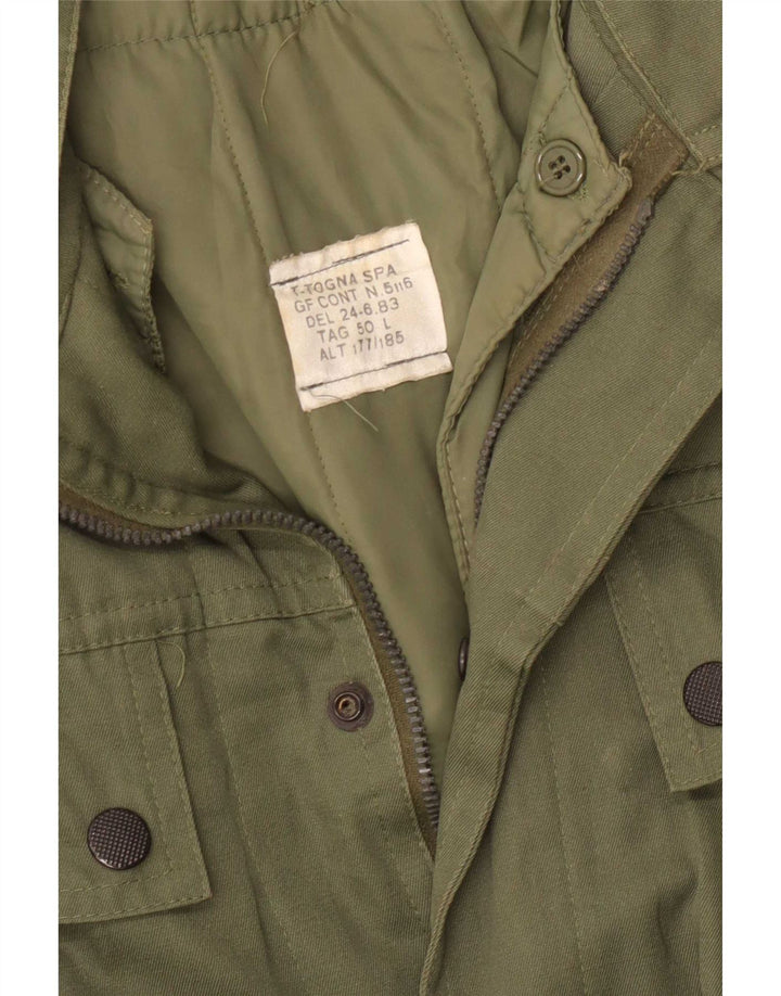 Vintage Mens Parka Jacket IT 50 Large Khaki