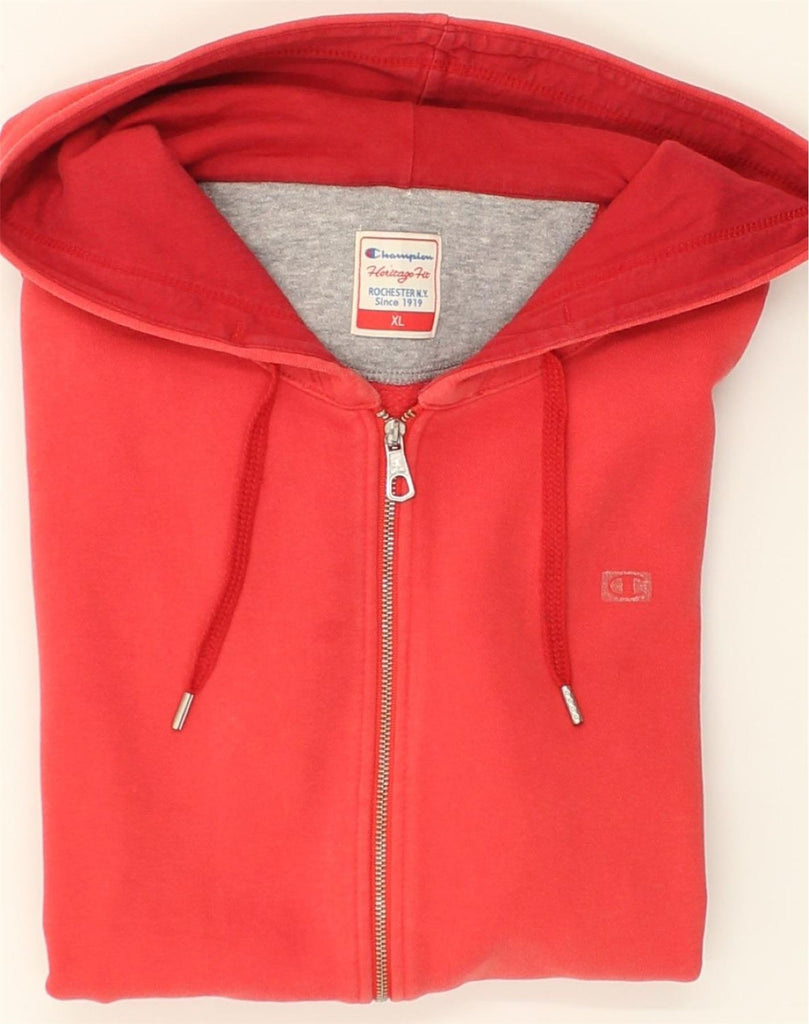 CHAMPION Boys Zip Hoodie Sweater 15-16 Years XL  Red Cotton | Vintage Champion | Thrift | Second-Hand Champion | Used Clothing | Messina Hembry 