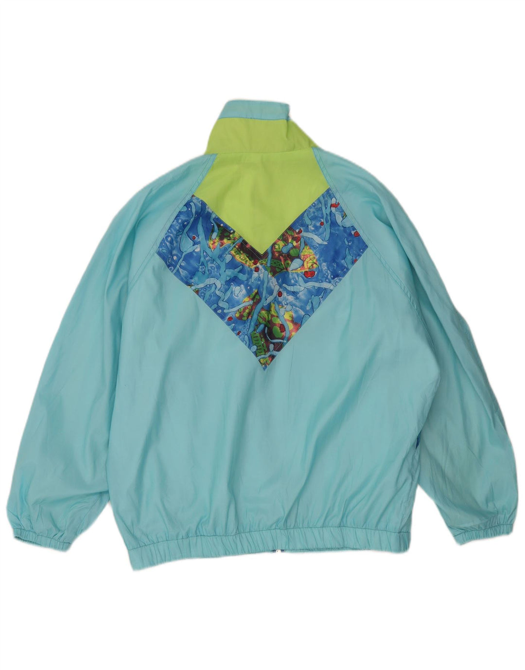 Vintage Womens Abstract Pattern Rain Jacket IT 40/42 Medium Blue