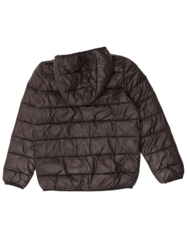 Champion Boys Hooded Padded Jacket 9-10 Years Medium Black Polyester