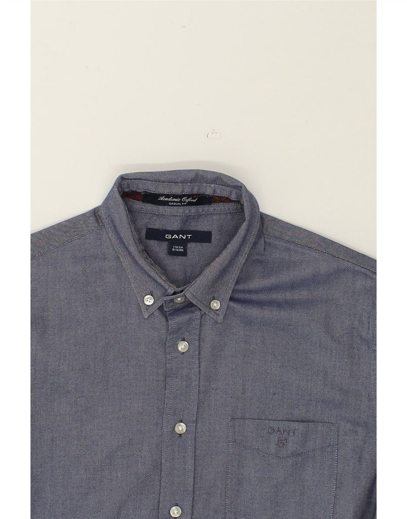 GANT Boys Casual Fit Shirt 14-15 Years Blue Cotton | Vintage Gant | Thrift | Second-Hand Gant | Used Clothing | Messina Hembry 