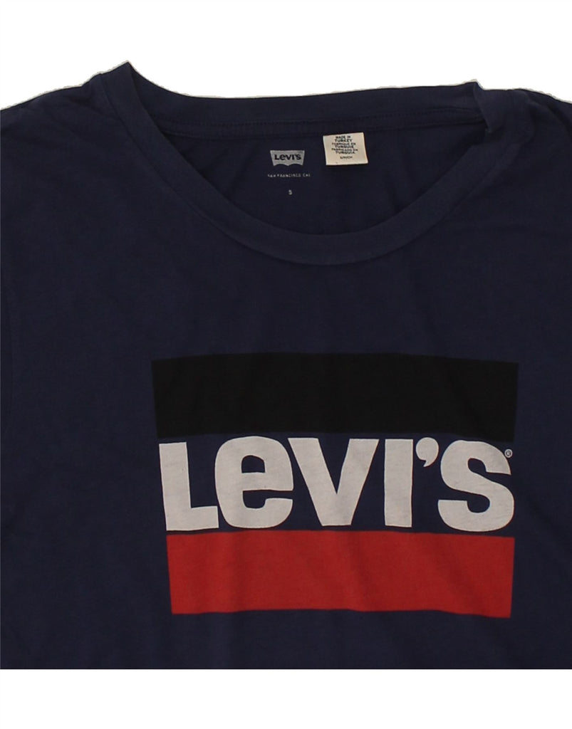 LEVI'S Mens Graphic T-Shirt Top Small Navy Blue Cotton | Vintage Levi's | Thrift | Second-Hand Levi's | Used Clothing | Messina Hembry 