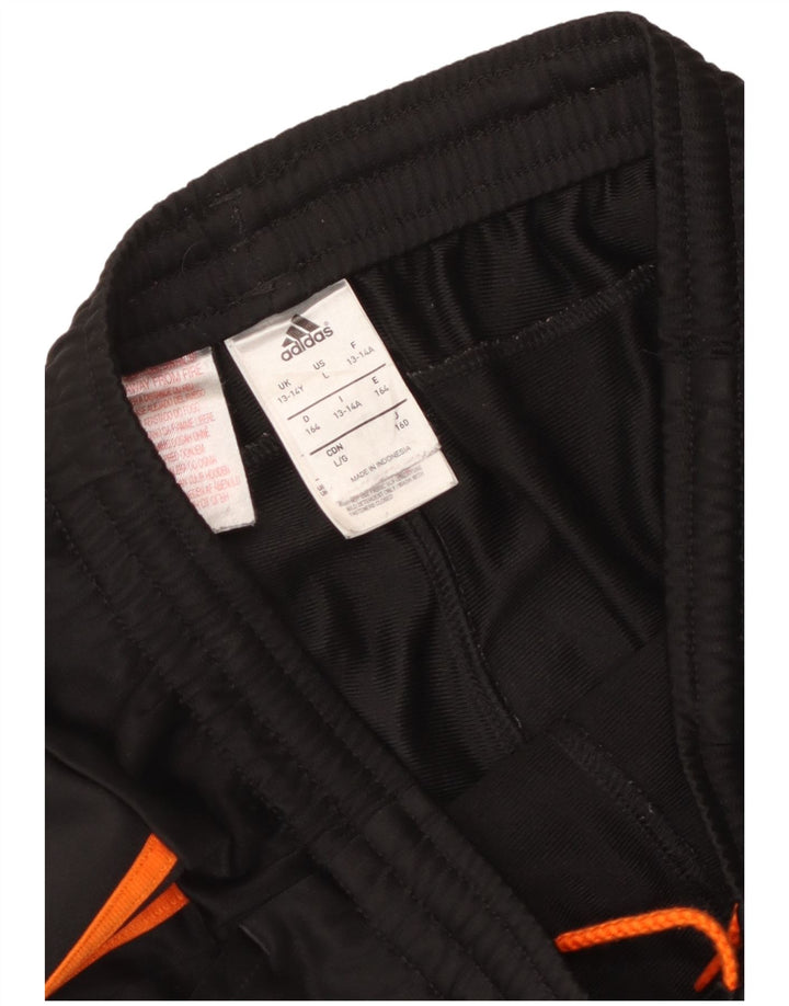 Adidas Boys Tracksuit Trousers Joggers 13-14 Years  Black Polyester