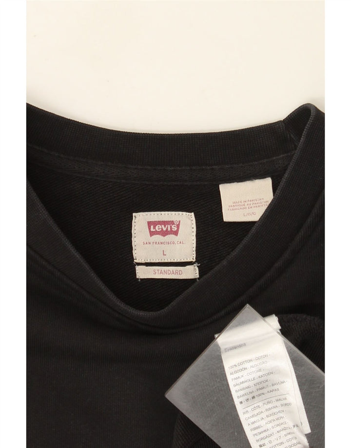 Levi's Mens Standard Sweatshirt Jumper Large Black Cotton