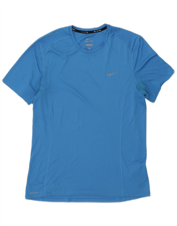 Nike Mens Dri Fit T-Shirt Top Medium Blue Polyester