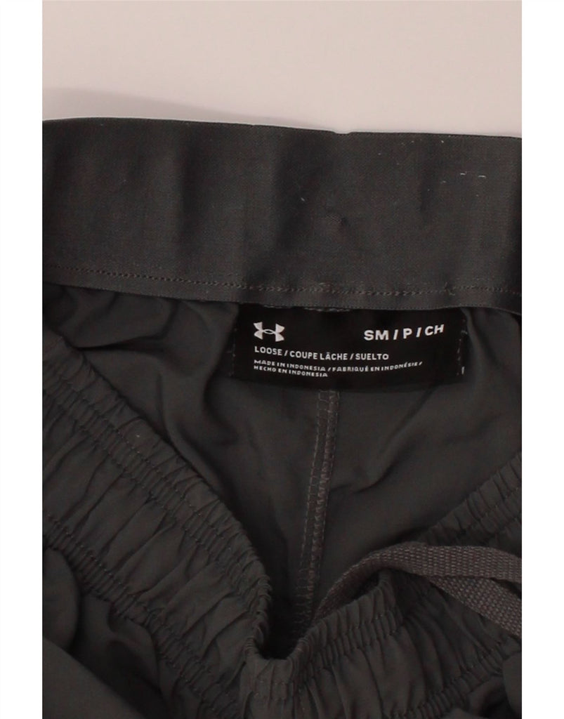 UNDER ARMOUR Mens Graphic Sport Shorts Small  Grey Polyester Vintage Under Armour and Second-Hand Under Armour from Messina Hembry 