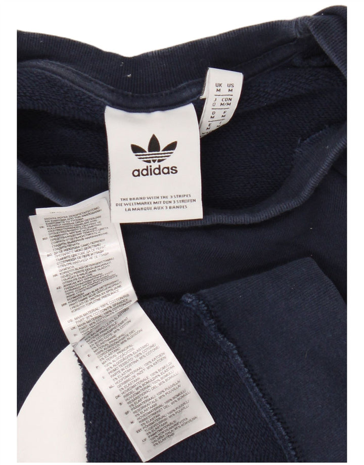 Adidas Mens Graphic Sweatshirt Jumper Medium Navy Blue Cotton
