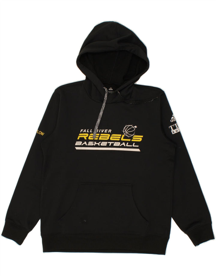 ADIDAS Mens Climawarm Graphic Hoodie Jumper Medium Black Polyester Vintage Adidas and Second-Hand Adidas from Messina Hembry 