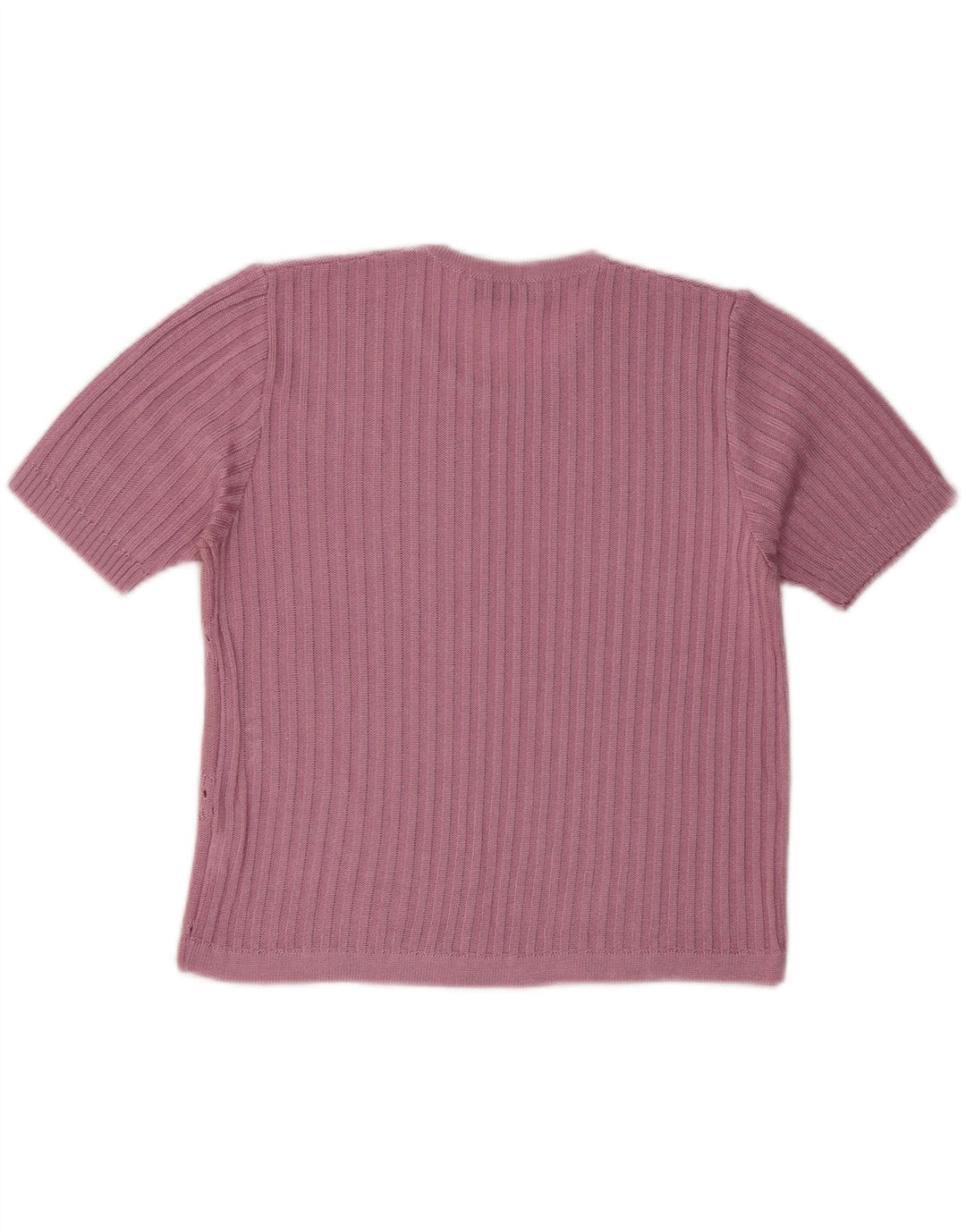 FAUSTA Womens Short Sleeve Crew Neck Jumper Sweater UK 10 Small Pink