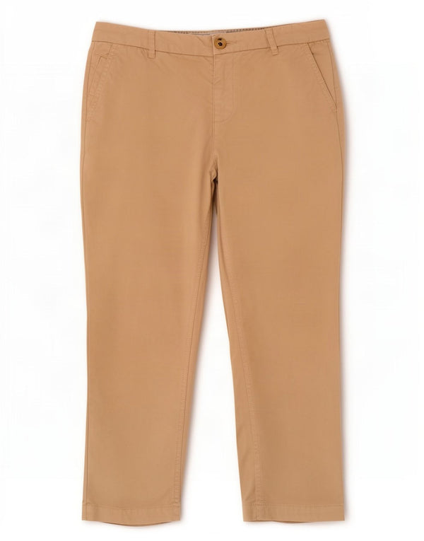 Fat Face Womens Crop Chino Trousers UK 8 Small W28 L23 Beige Cotton