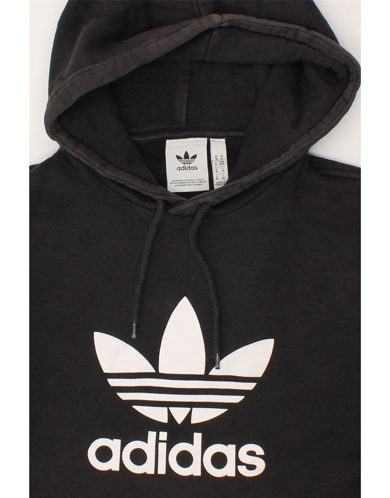 ADIDAS Mens Graphic Hoodie Jumper Medium Black Cotton | Vintage Adidas | Thrift | Second-Hand Adidas | Used Clothing | Messina Hembry 