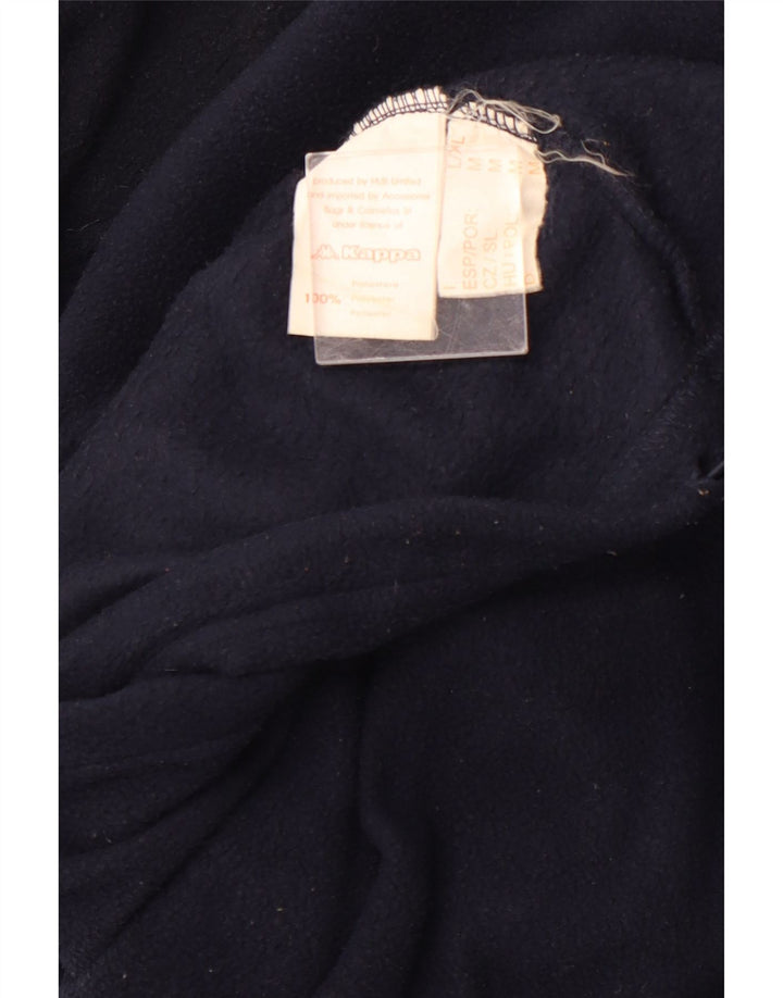 KAPPA Mens Zip Neck Fleece Jumper Medium Navy Blue Polyester