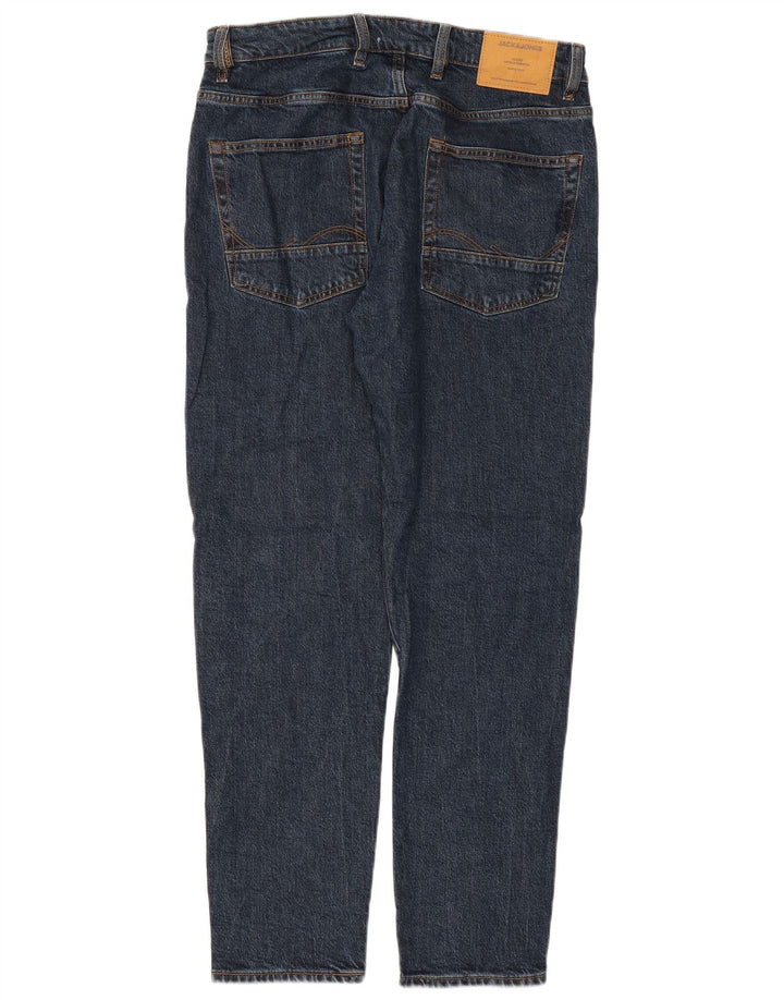 JACK & JONES Mens Rugged Slim Jeans W32 L34 Navy Blue Tencel