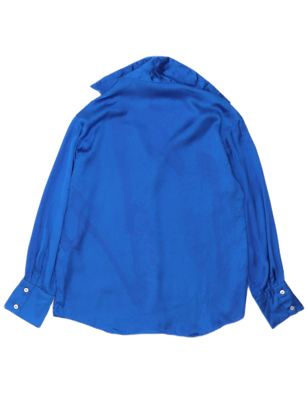 ZARA Womens Shirt Blouse UK 14 Medium Blue Polyester