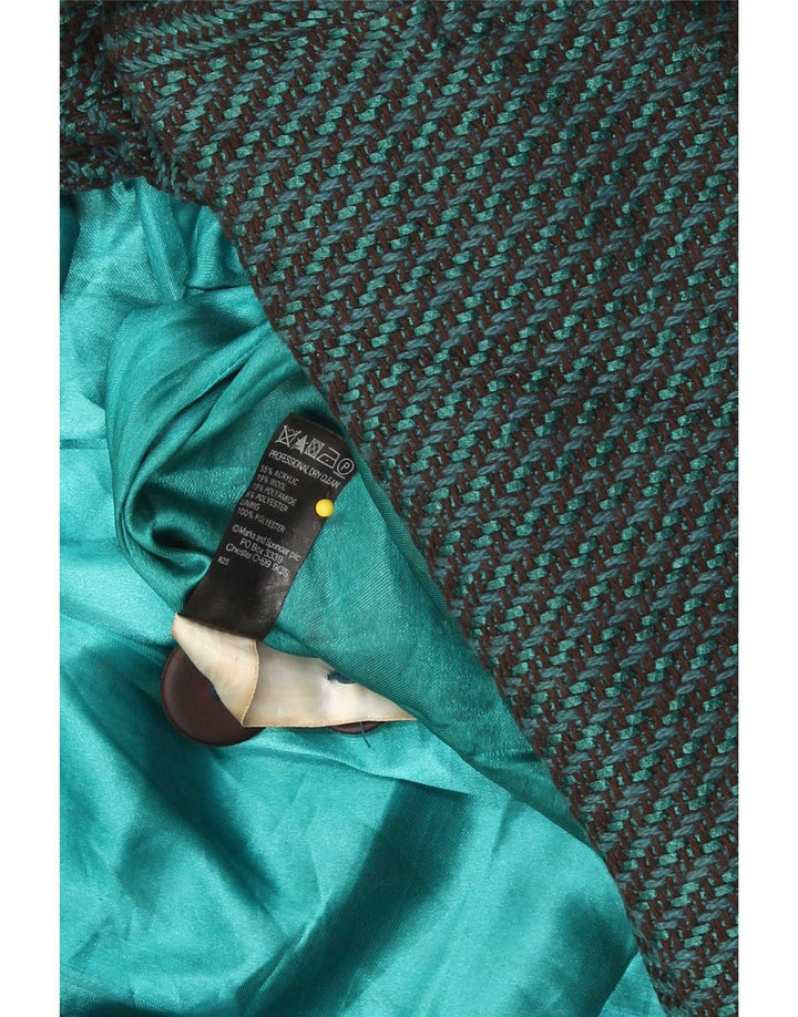 Marks & Spencer Womens Autograph Double Breasted Coat UK 20 2XL Green