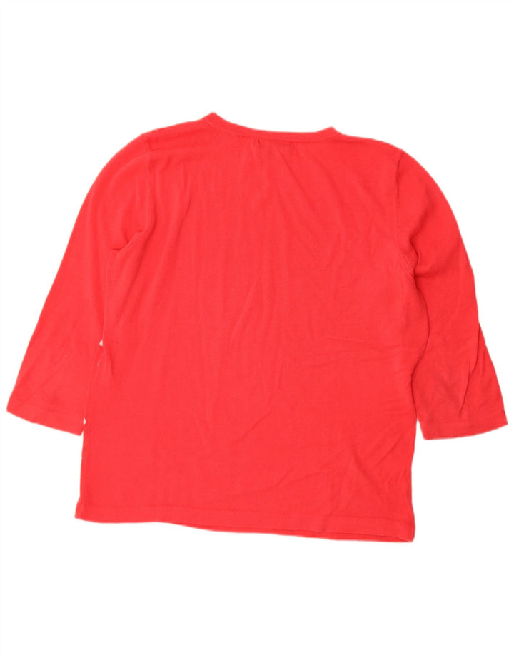 Tommy Hilfiger Womens Crew Neck Jumper Sweater UK 16 Large Red Spotted