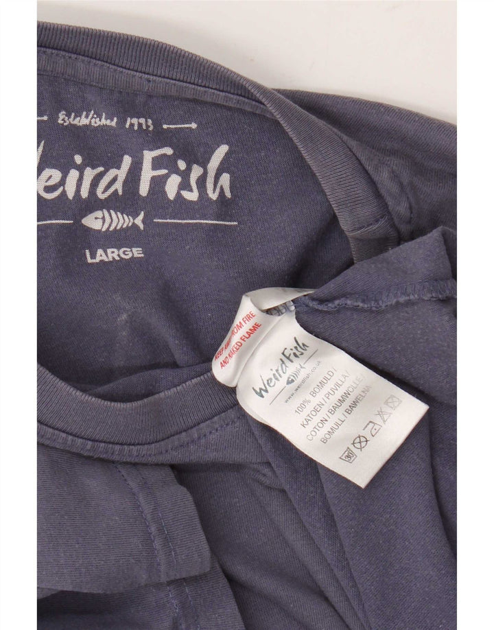 Weird Fish Mens Graphic T-Shirt Top Large Purple Cotton