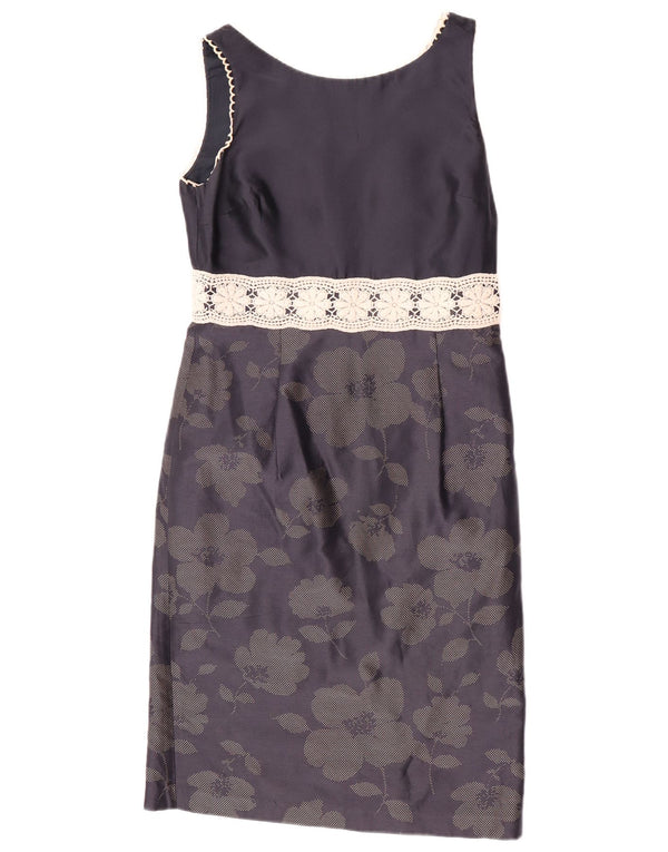 Fenn Wright Manson Womens Sheath Dress UK 10 Small Navy Blue Floral