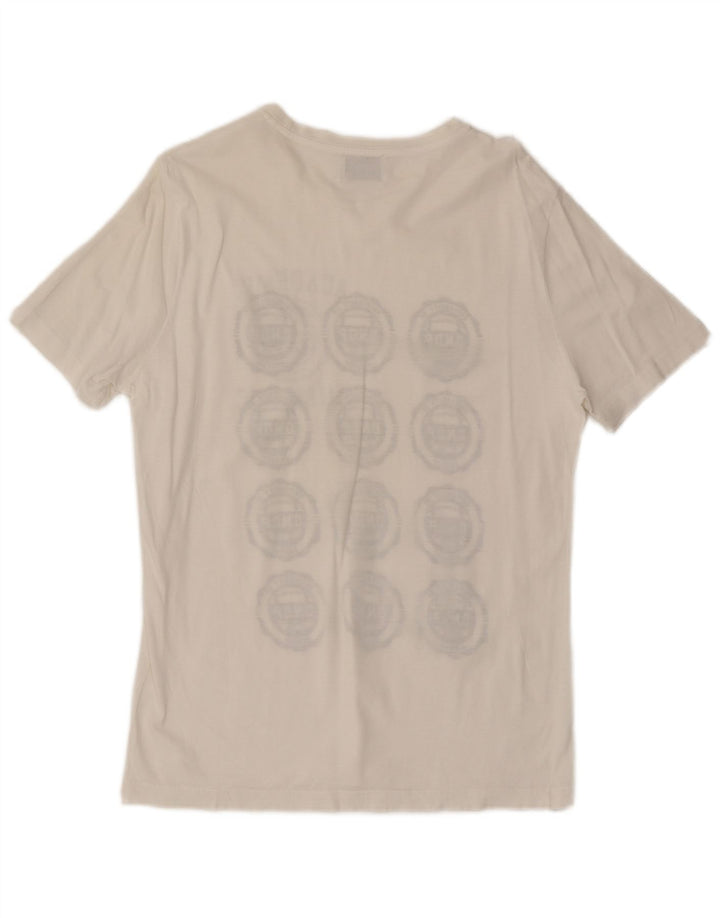 Dondup Mens Graphic T-Shirt Top Medium White