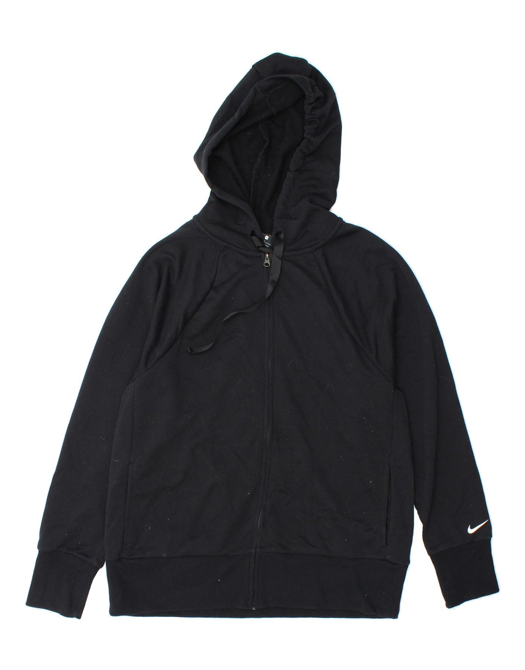 NIKE Womens Dri Fit Oversized Zip Hoodie Sweater UK 10 Small Black Vintage Nike and Second-Hand Nike from Messina Hembry 