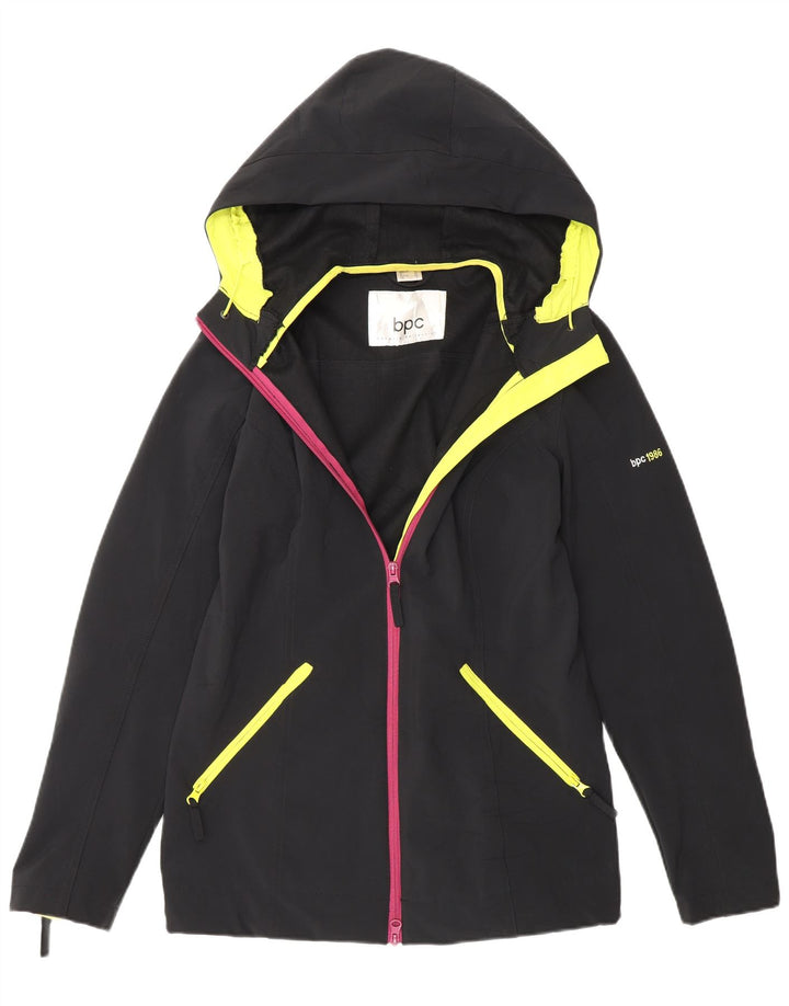 Bonprix Collection Womens Hooded Tracksuit Top Jacket UK 12 Medium Black