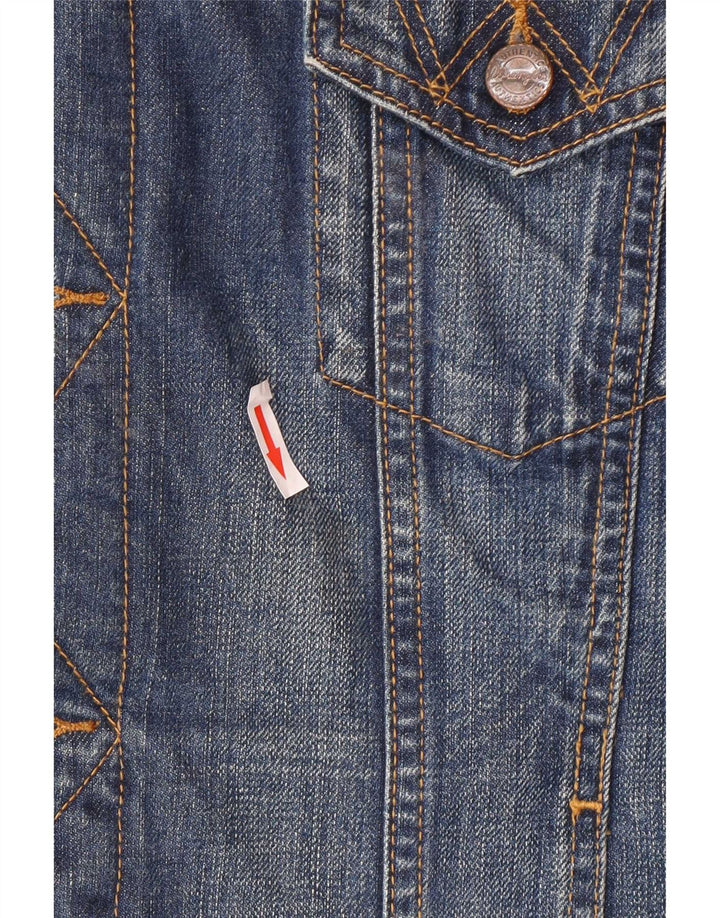 Wrangler Mens Denim Denim Jacket UK 40 Large Blue Cotton