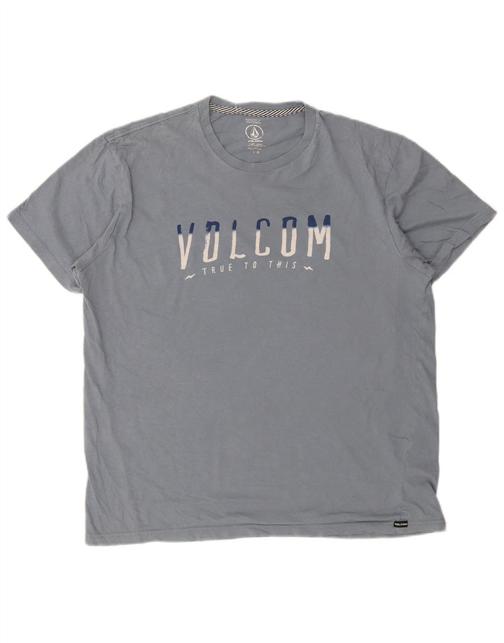 Volcom Mens Modern Fit Graphic T-Shirt Top Large Blue Cotton