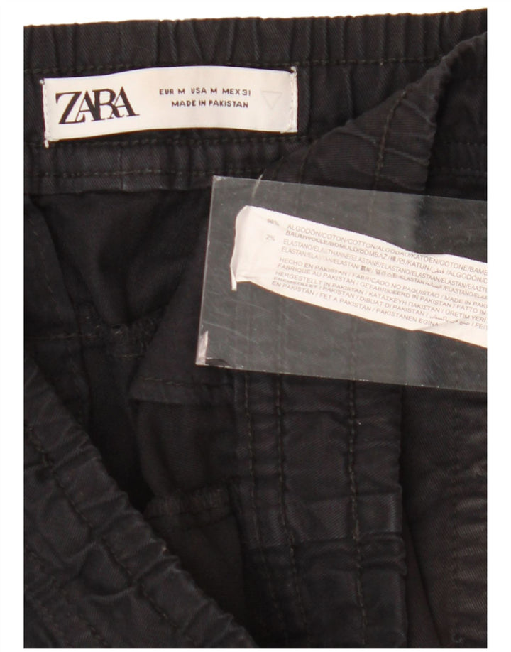 Zara Mens Joggers Chino Trousers Medium W31 L29 Black Cotton