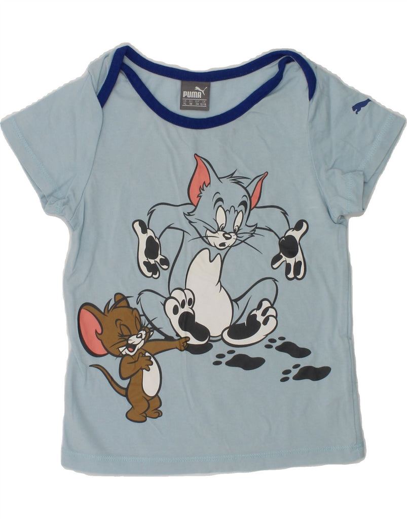 PUMA Baby Boys Tom&Jerry Graphic T-Shirt Top 12-18 Months Blue Cotton | Vintage Puma | Thrift | Second-Hand Puma | Used Clothing | Messina Hembry 
