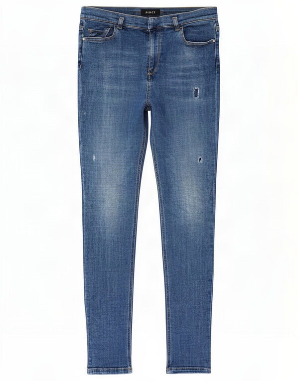 Pinko Womens High Waist Distressed Skinny Jeans W31 L30 Blue Cotton