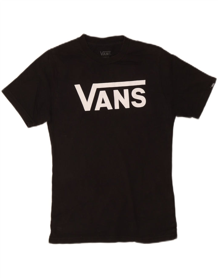 VANS Womens Graphic T-Shirt Top Small Black Cotton Classic