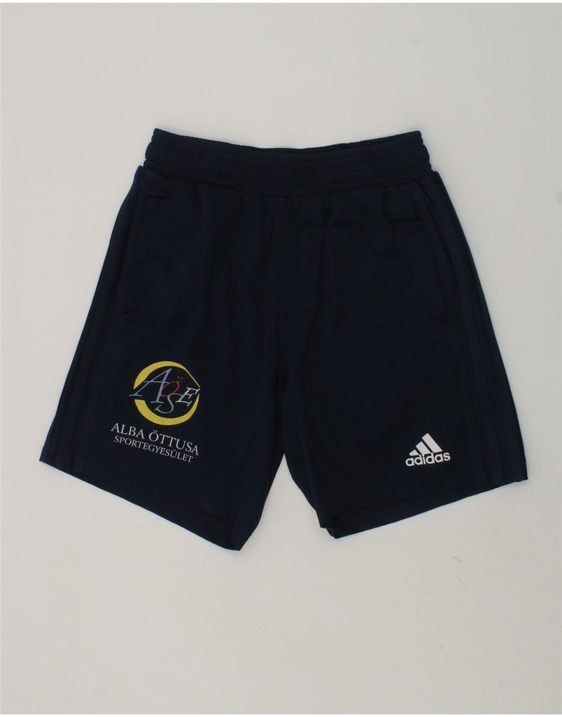 ADIDAS Boys Sport Shorts 9-10 Years Navy Blue Polyester | Vintage Adidas | Thrift | Second-Hand Adidas | Used Clothing | Messina Hembry 