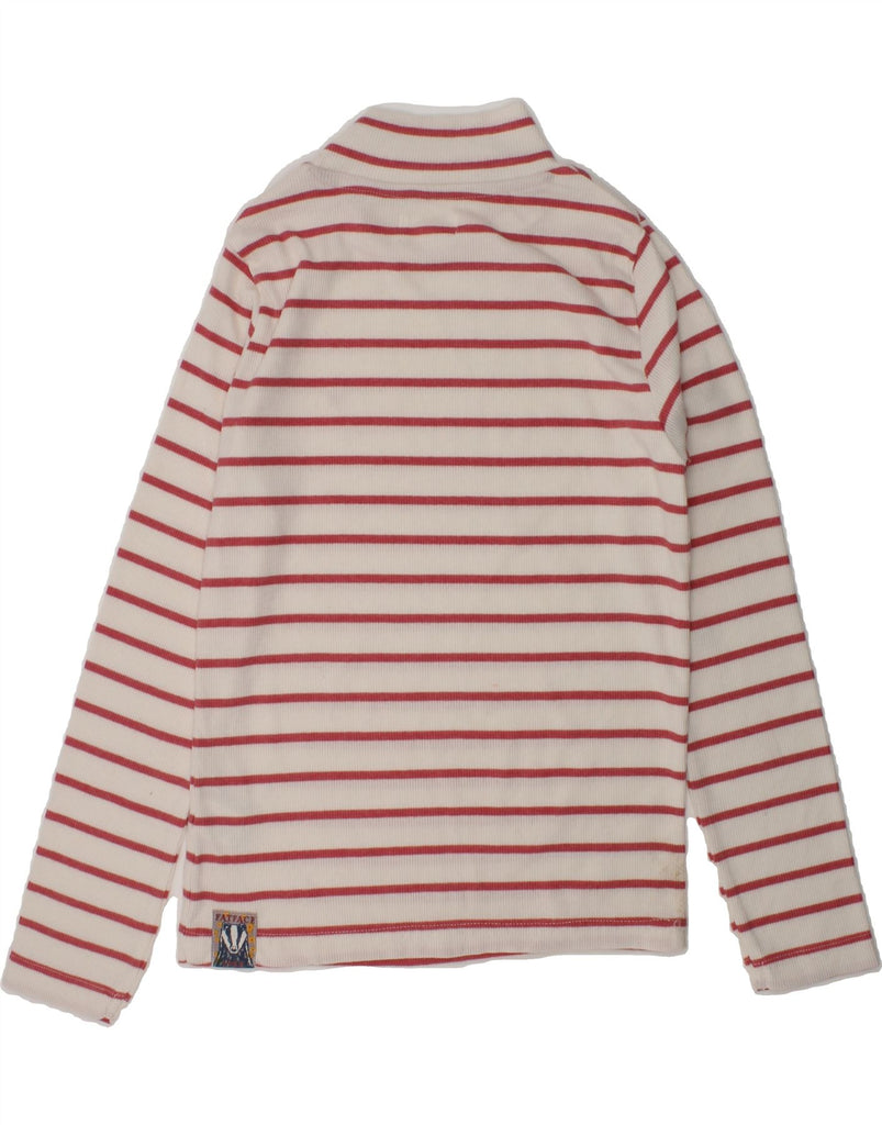 FAT FACE Girls Top Long Sleeve 9-10 Years White Striped Polyester | Vintage Fat Face | Thrift | Second-Hand Fat Face | Used Clothing | Messina Hembry 