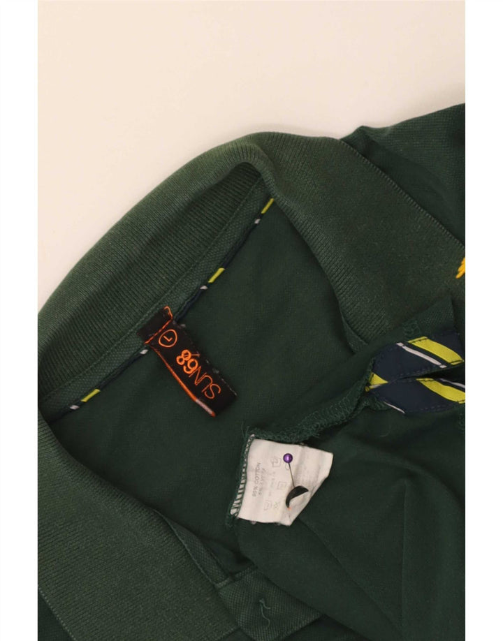 Sun68 Mens Polo Shirt Large Green Cotton