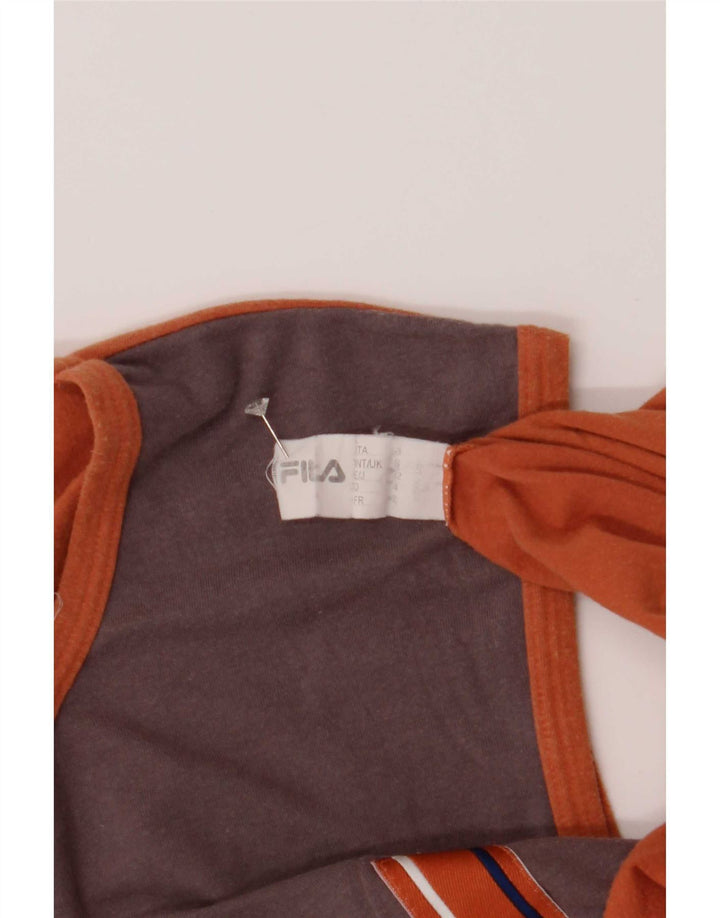 Fila Mens Vest Top Small Brown Colourblock Cotton