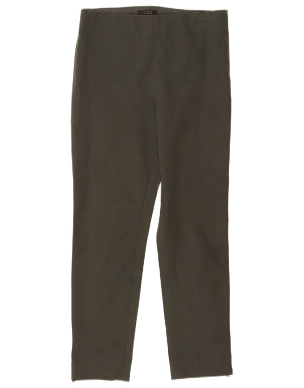 Cos Womens Regular Casual Trousers EU 38 Medium W28 L26 Green Cotton