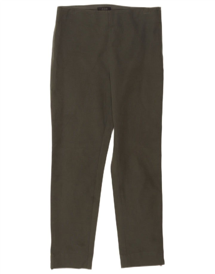 Cos Womens Regular Casual Trousers EU 38 Medium W28 L26 Green Cotton