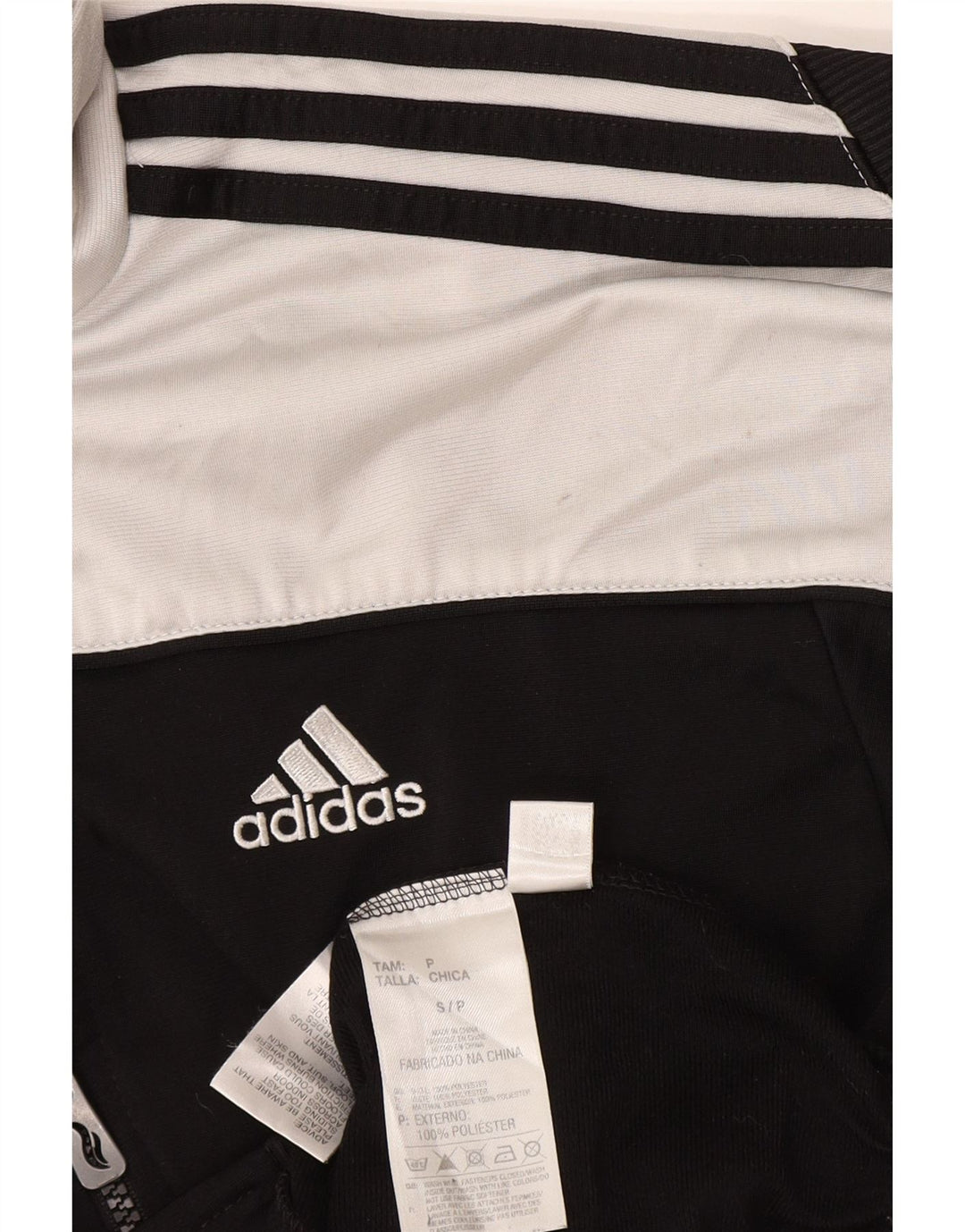 Adidas Mens Tracksuit Top Jacket Small Black Colourblock Polyester