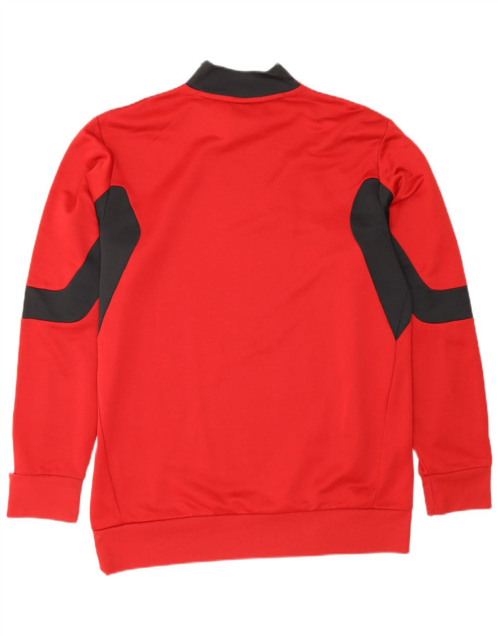Adidas Mens Sweatshirt Jumper UK 42/44 Large Red Colourblock Polyester