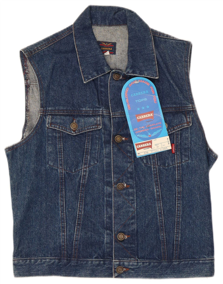 Carrera Mens Sleeveless Denim Jacket UK 38 Medium Blue Cotton