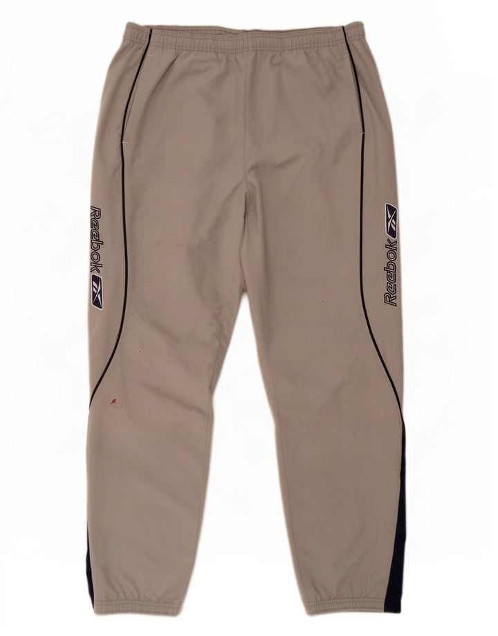Reebok Mens Graphic Tracksuit Trousers Joggers Large Grey Polyester