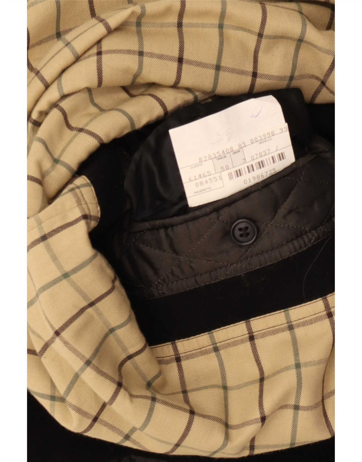 Pierre Cardin Mens Overcoat IT 50 Large Black Wool