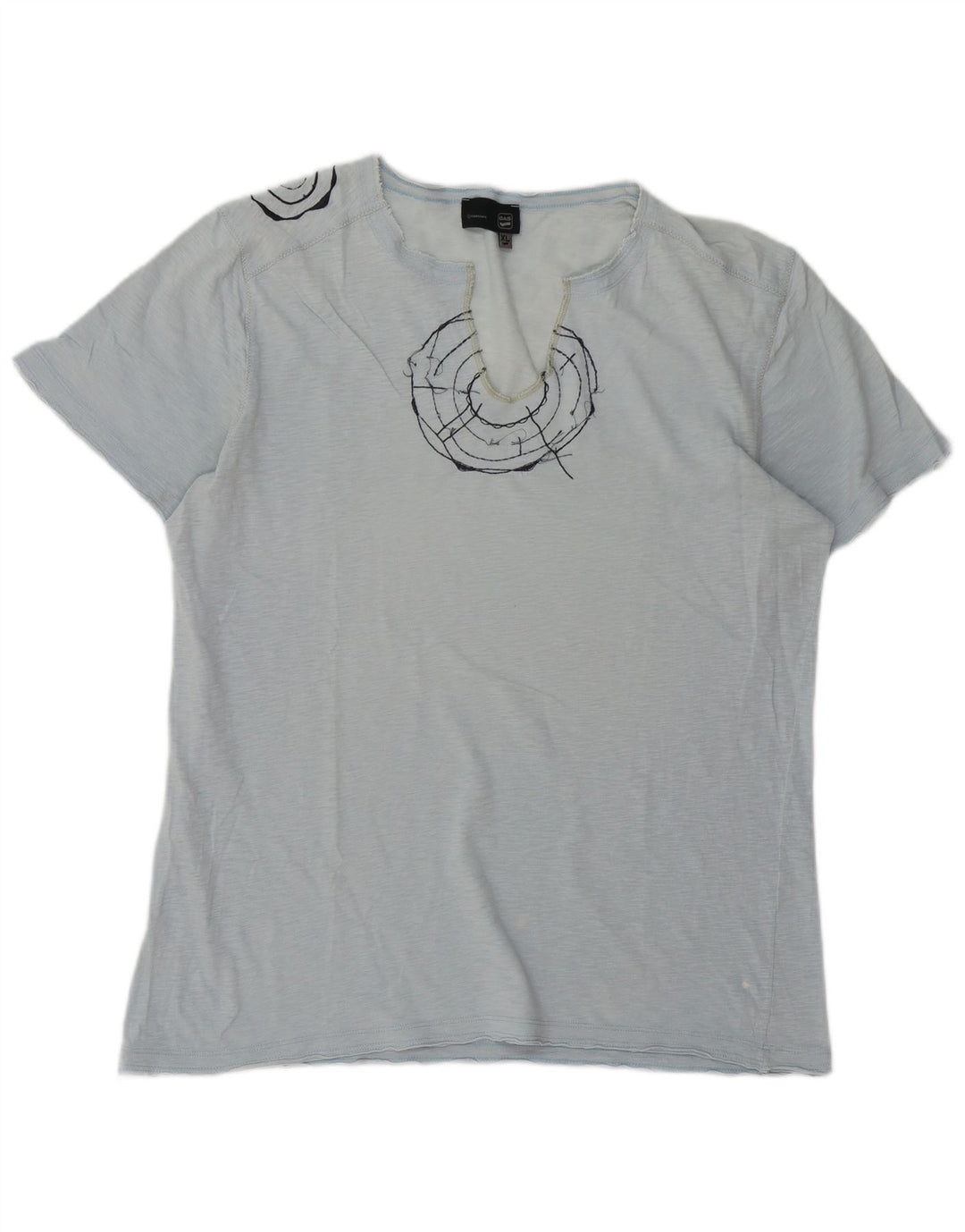 GAS Mens Graphic T-Shirt Top XL Blue Flecked