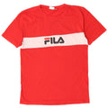 Fila Mens Graphic T-Shirt Top Medium Red Colourblock Cotton
