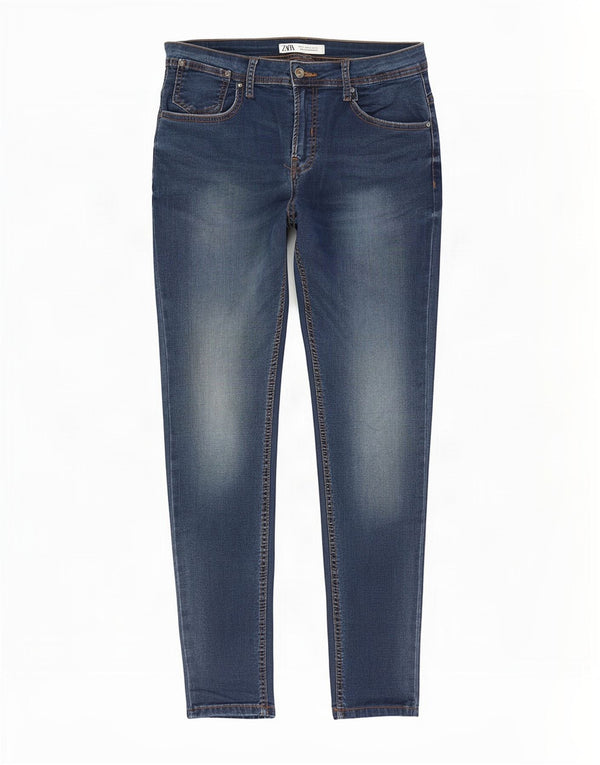Zara Mens Slim Jeans EU 42 Large W32 L29 Blue Cotton